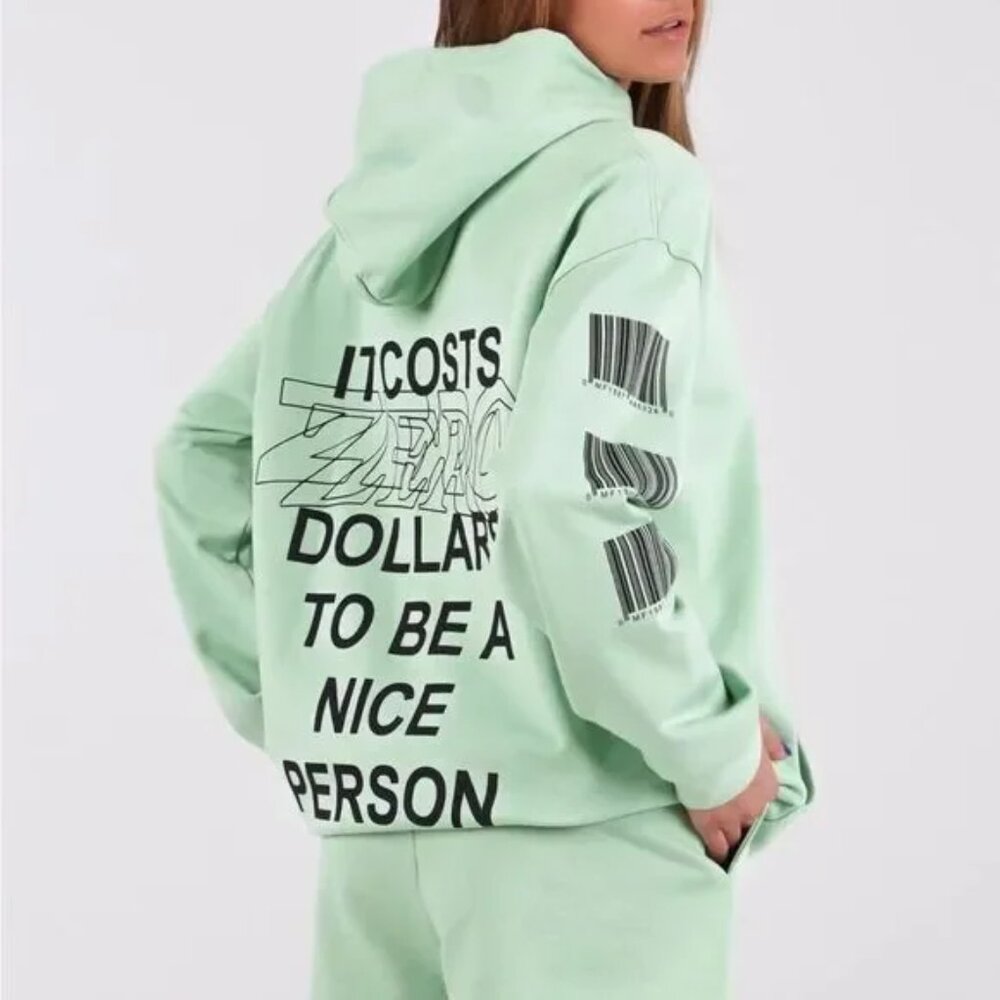 Mayfair The Label IT COSTS 0$ TO BE A NICE PERSON Oversized Hoodie One Size 8-10